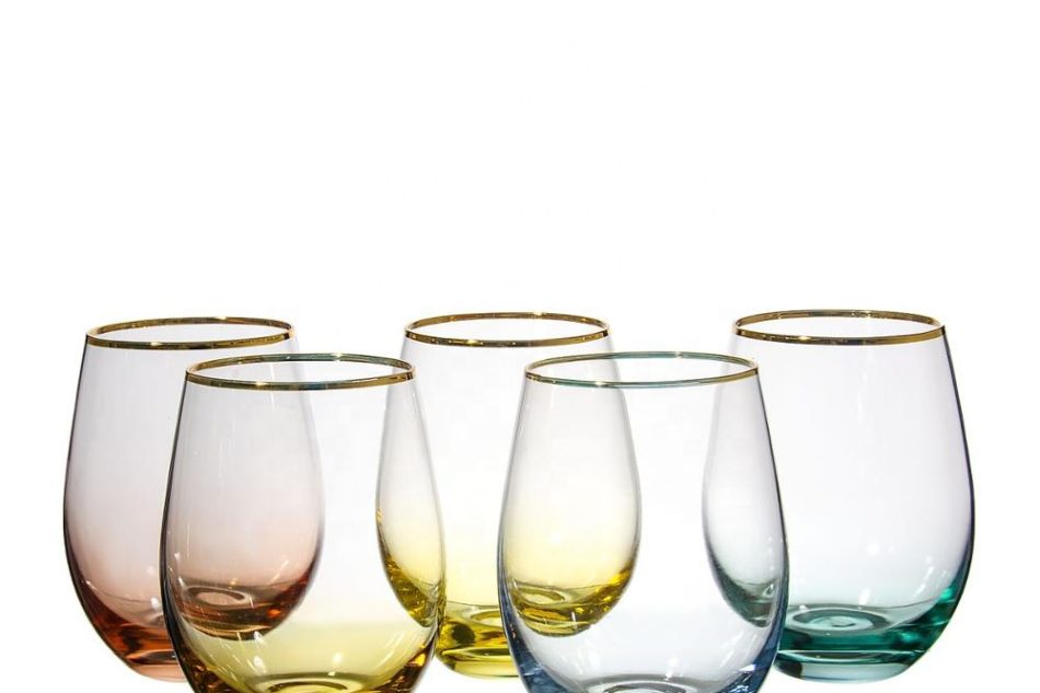 Handleless gold wire gold rim glass (4)