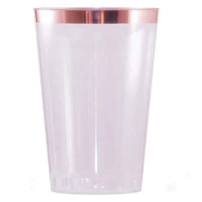 Rose gold trim plastic cup (4)