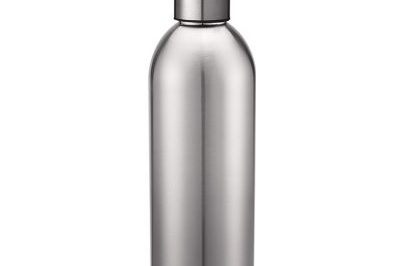 Silver stainless steel water bottle (1)